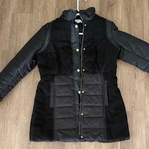 Susan Graver Black Quilted & Wool-Blend Puffer Coat